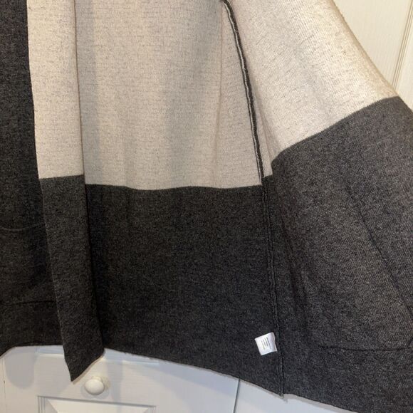 Benedetta B Merino Wool Cashmere Blend Italian Made Color Block Open Cardigan M - Picture 9 of 10